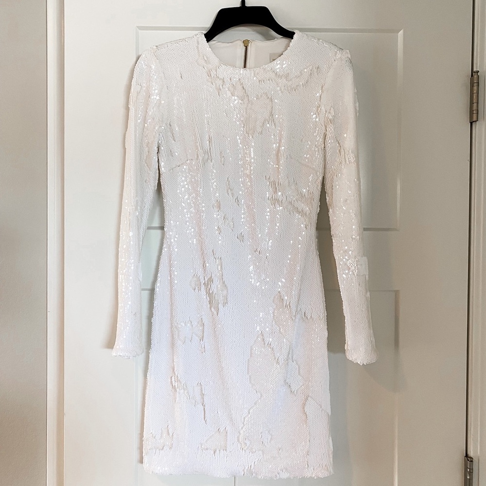 Dress The Population White Sequin Dress